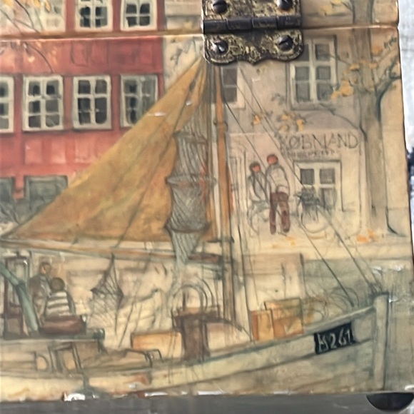 Vintage Billie Ross of The Palm Beaches -Swedish Box Purse - Picture 9 of 17